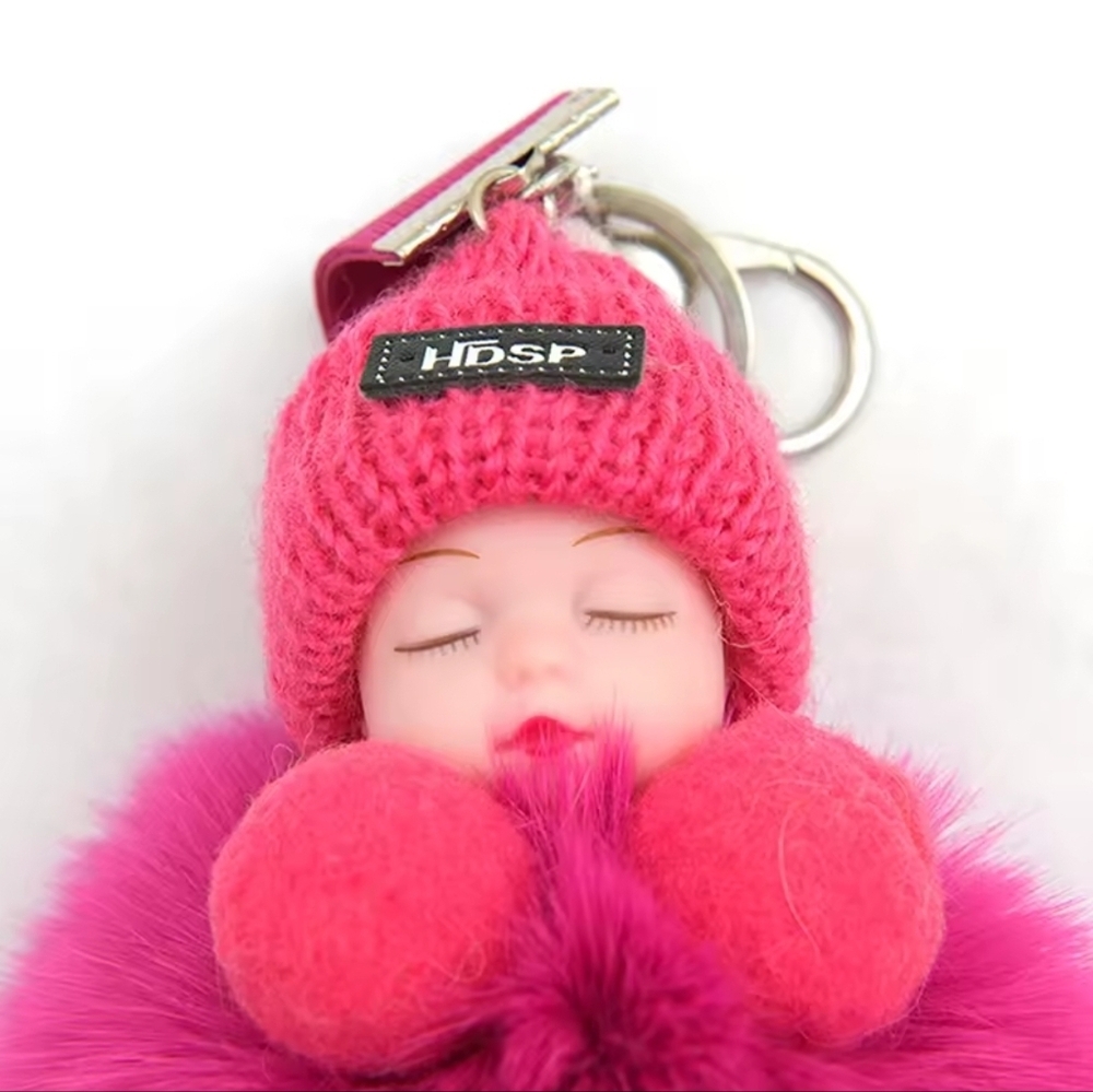 Pink Fluffy Keychain Accessory - Picture 5 of 6